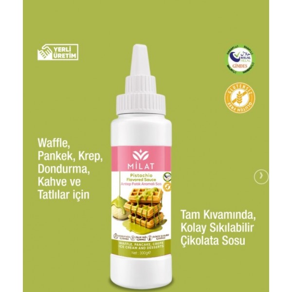 MİLAT ANTEP FISTIK AROMALI WAFFLE SOS 300 GR